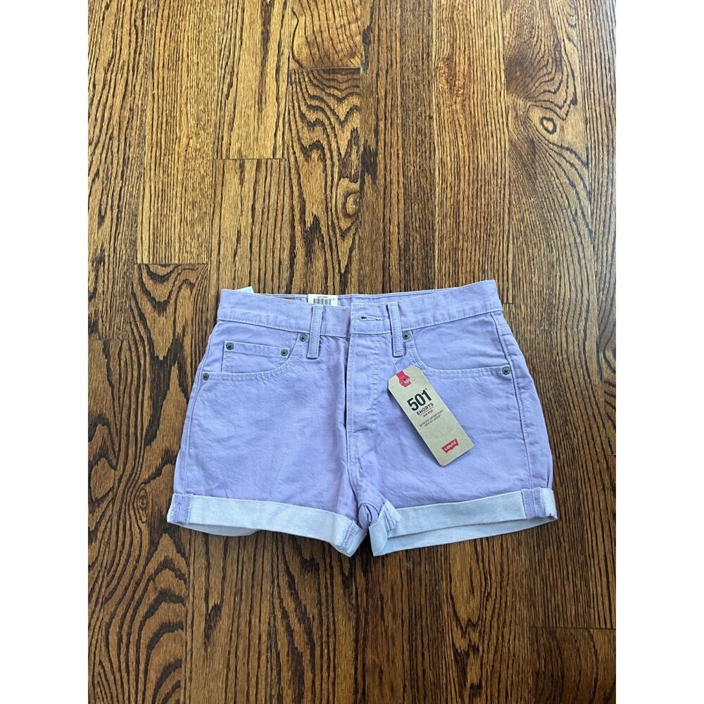 New Levi's 501 Mid-Rise Shorts in Lavender - Size 27W